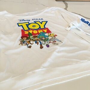 Disney Toy Story Pixar NWT Womens Sweatshirt - White, Red, Yellow, Blue